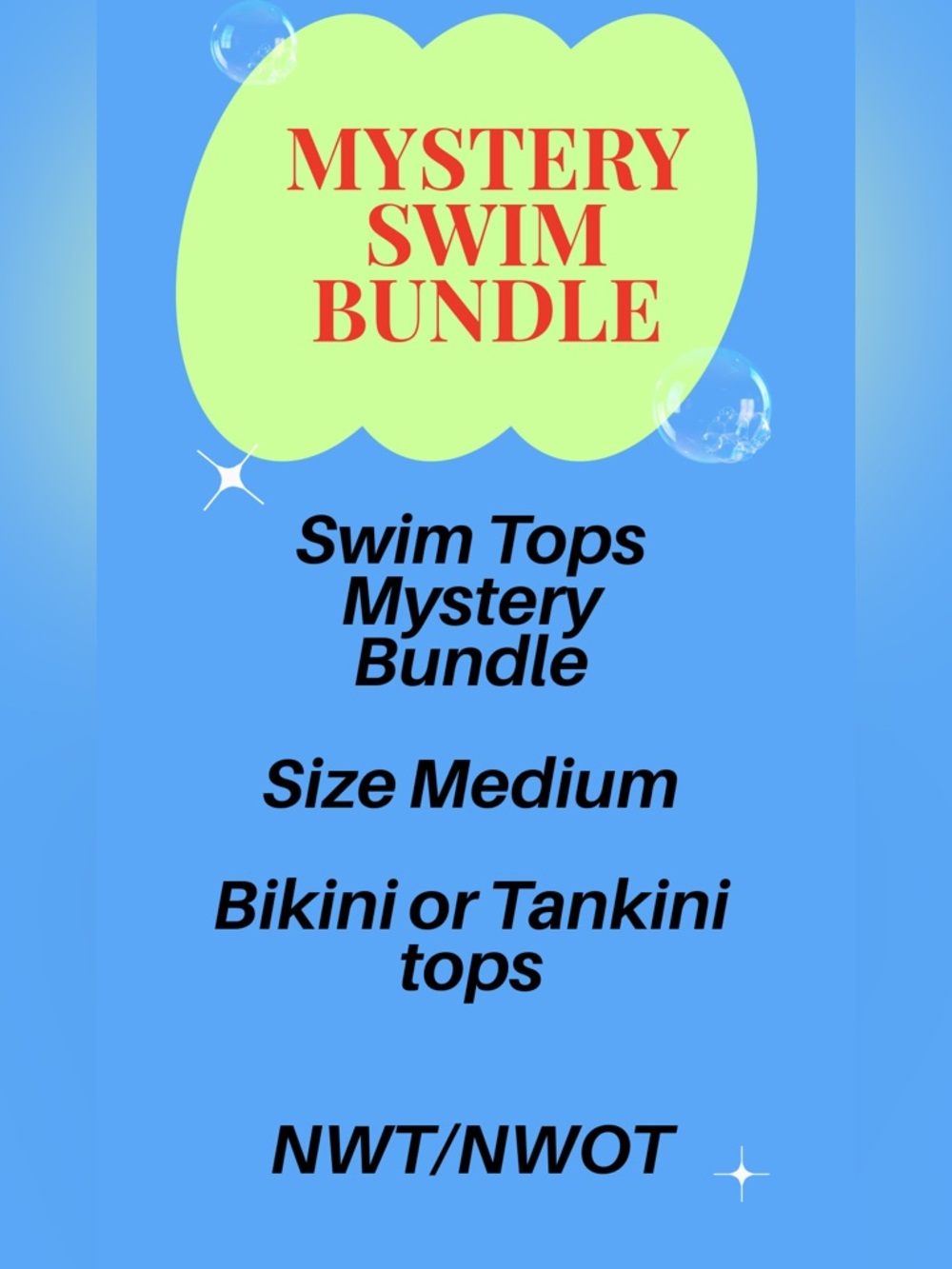 Mystery size Medium 7 swim tops bikini or tankini tops NWOT/NWT